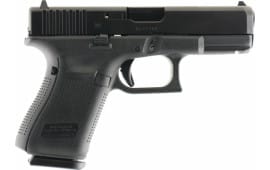 Glock PA1950203 G19 Gen 5 Double 9mm Luger 4.02" 15+1 FS Black Interchangeable Backstrap Grip Black nDLC