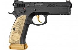 CZ-USA 91170 CZ 75 SP-01 Shadow 85th Anniversary Caliber with 4.70" Barrel, 19+1 Capacity, Brass with CZ 85th Anniversary Logo Grip Includes 2 Mags