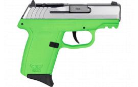 SCCY Industries CPX2TTLGRDRG3 CPX-2 Gen 3 RD 10+1 3.10" Lime Green Polymer w/Picatinny Rail Serrated Stainless Steel Slide Lime Green Polymer Grip