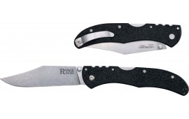 Cold Steel CS-20KR5 Range Boss 4" Folding Plain Clip Point Stone Washed 4034 Stainless Steel Blade/Black Zy-Ex Handle