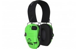 Walker's Razor Slim Electronic Muff Polymer 23 dB Over the Head Hi-Viz Green Ear Cups with Black Headband Adult