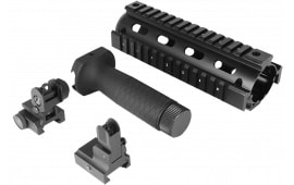 Aim Sports ACAR02 AR/M4 Aluminum Black/Anodized Forend with Flip-Up Front/Rear Sights