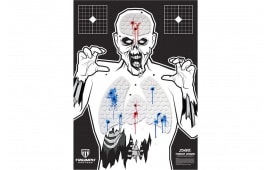 Triumph Systems 031513001 Threat Down Zombie Corrugate Hanging Pistol/Rifle 30"H x 22"W Black/White Impact Enhancement Yes Blue/Red 1 Target