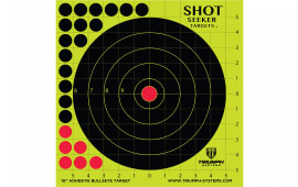 Triumph Systems 090010002 Shot Seeker Reactive Target Self-Adhesive Paper Black/Red/Yellow 10" Bullseye Includes Pasters 10 Pk.