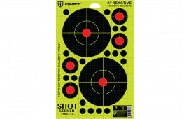 Triumph Systems 090041000 Shot Seeker Reactive Target Self-Adhesive Paper Black/Red/Yellow 6" Bullseye Includes Pasters 5 Pack