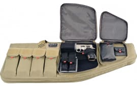 GPS Bags GPST32ART Tactical AR Case 32" Tan 1000D Nylon with Mag & Storage Pockets, Lockable Zippers, External Handgun Pocket & DuPont Teflon Coating