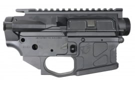 American Defense UIC Stripped AR-15 Upper/Lower Receiver Pair - Anodized Black - ADM - AD-UICLS-BLK+UP03BLK