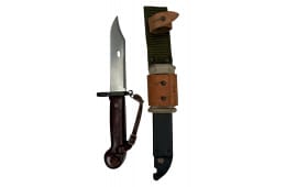 Original Surplus Romanian AKM Type 1 Bayonet W/ Scabbard For AKM Pattern Rifles with Bayonet Lug - NRA Excellent Condition - BY1020