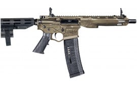 ATI ALPHA MAXX HGA 5.56 Nato, Semi-Auto, AR-15 Platform Pistol, 7.5" Bbl, 7" MLOK Rail, Flip Up Sights, 60 Rd Mag, Rear Brace - FDE 