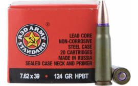 Red Army Standard 7.62x39 124 GR HPBT Ammo, Non-Corrosive - 1000rd Case