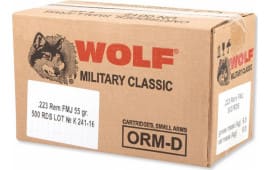 Wolf Military Classic .223 55 GR FMJ Ammo - 500rd Case