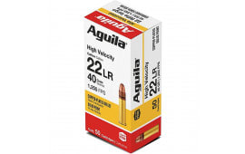 Aguila 1B220328 Standard High Velocity 22 Long Rifle  Ammunition, 40 GR Solid Point - 2000 Round Case