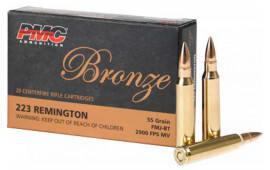PMC 223A Bronze Target 223 Remington FMJ Boat Tail 55 GR - 20 Round Box