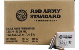 Red Army Standard 7.62x39 122 GR FMJ Ammo, Non-Corrosive - 1000 Round Case - AM3092