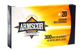 Armscor FAC300AAC1N 300 AAC Blackout/Whisper (7.62X35mm) 147 GR Full Metal Jacket - 20rd Box