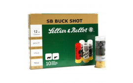 Sellier & Bellot SB12BSH Shotgun 12GA 2.75" Lead 21 Pellets 4 Buck - 10sh Box