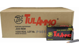 Tulammo -  .223 Remington Case - 55 GR Full Metal Jacket Centerfire Rifle Ammunition, Non-Corrosive - 1000 Rounds - Tula Ammunition - #TA223550