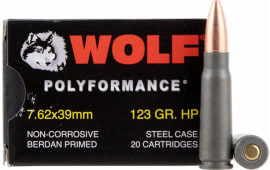 Wolf Polyformance 7.62x39 123 GR HP Ammo - 1000rd Case