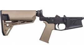 Aero Precision M5 Complete Lower Receiver w/ FDE MOE SL Grip & FDE SL-S Carbine Stock - Anodized Black with FDE Furniture - APAR308223