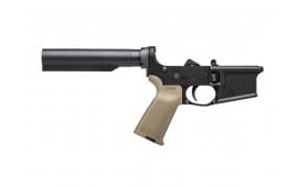 Aero Precision AR15 Pistol Complete Lower Receiver with FDE Magpul MOE Grip No Stock - Anodized Black with FDE Grip - APAR501155