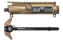 Aero Precision AR-15 Burnt Bronze Assembled Upper Receiver & BREACH Black/Tan Charging Handle with Large Lever - APSL100455S