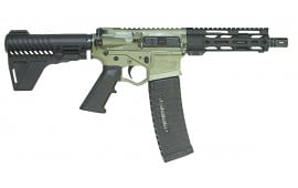 ATI Omni Maxx Hybrid AR-15 Pistol, .223/5.56 Nato, 7.5" Barrel, 7" M-LOK Rail W/ Breach Brace and 60 Round Mag - Battlefield Green GOMX556QD7BBFG60