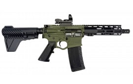 ATI Alpha Maxx Semi-Auto AR-15 Pistol 7.5" Bbl, 5.56 Nato/.223, M-LOK Handguard, 1-30 & 2-20 Rd Mags, Breach Brace, DUO Red Dot Sight, Battlefield Green 