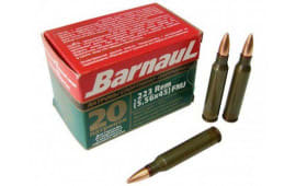 Barnaul 223 REMFMJ55 -  .223 Remington Ammunition,  55 Grain, FMJ Coated Steel Case, Non-Corrosive - 500 Round Case