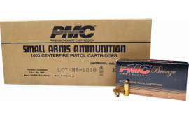 PMC 9B Bronze 9mm Jacketed Hollow Point 115 GR, Brass, Boxer, Re-Loadable Defensive Ammunition - 1000 Round Case