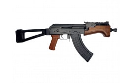 Pioneer Arms Micro Hellpup Classic Pro, AK Pistol, Classic Wood w/ Picatinny Top Rail, SB Tactical AKTF Side Folding Brace, 7" Barrel, 2-30rd Mags