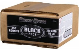 CCI Blazer Brass Black Label 380 ACP 95 GR FMJ 5202BF350 - 350 Bulk Pack