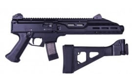 CZ USA 91354 Scorpion EVO 3 S1 9mm Black Pistol 20 Round With Stabilizing Brace & Flash Can