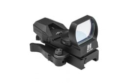 NcStar D4BQ Red Dot w/Mount Black Anodized 1x24x34mm 3 MOA Illuminated Red Multi Reticle Features QR Mount