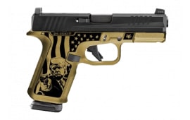 LIMITED EDITION DON WICK Ruger RXM, 9mm Semi-Auto Pistol, 4" Bbl, Gold Frame, 2-15 Rd Mags, Co-Witness Blacked Out Rear Sight W/ Tritium Front -19400-DWICK 