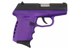 SCCY CPX-2 CBPU 9mm Semi-Auto Polymer Frame Pistol, Blued Steel Slide on Purple, DAO, No Safety, 10+1 Capacity W / 2 Mags 