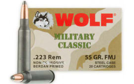Wolf Military Classic .223 55 GR FMJ Ammo - 20rd Box