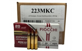 Fiocchi 223MKC Hyperformance 223 Rem 69 gr Sierra MatchKing Hollow Point Boat-Tail - 200rd Case