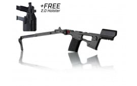 FLUX DEFENSE 365 Raider Ultralight, Sig Sauer P365 Micro PDW Chassis, Folding Brace, Polymer, CHASSIS ONLY (FCU/SLIDE NOT INCLUDED), INCLUDES FREE HOLSTER, Black 