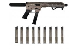 Freedom Ordnance FX-9 9mm Promo Pistol Pkg, 10" Bbl, Billet Rec's, M-Lok Rail, FDE, W / Sling,10-32 Rd ETS Glock Type Mags, FX9 Foregrip - FX9P10T-FDE