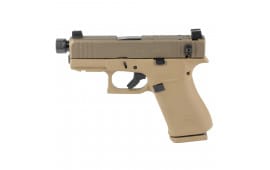 Glock 43X MOS Hush Puppy, Semi Auto 9mm Pistol, 3.92" Threaded Barrel, SCT FDE/Coyote Cerakote, Suppressor Sights, 10rd Magazines, - UX4350204FRN