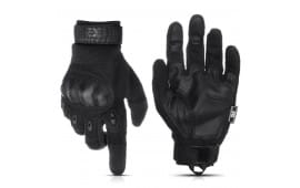Glove Station Combat Hard Knuckle Full Finger Tactical Gloves - Black - Large - GS-258-BK-L