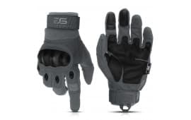 Glove Station Combat Hard Knuckle Full Finger Tactical Gloves - Gray - Large - GS-258-GY-L