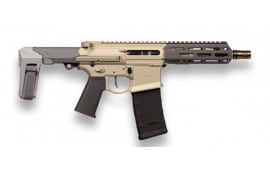 Q LLC Honey Badger, .300 Blackout, 7" Barrel, 30+1, Clear Anodized, Grey Furniture, Radian Ambi Safety, Radian Charging Handle, w/  Adjustable Brace HB300BLK7PISTOL