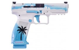 Canik Mete SFT Miami Days (White) Signature Series 9mm Semi-Auto Pistol, 4.47" Barrel,1-18 Round & 1-21 Rd Mag, Optics Plates, Case, Etc - HG7610-N