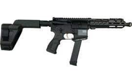 Fostech Tech-15 9mm S/A - Binary AR Platform Pistol 7.5" Faxon Bbl, 7" Mach 2 Rail, 33rd, Echo AR-II Trigger, W / Brace, 8157-BLK-9MM-6230-4150-007-PB
