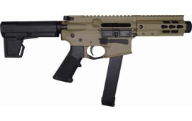 Brigade BM-9 9mm AR Pistol 5.5" Barrel, Flat Dark Earth Cerakote, Adjustable Pistol Brace, 1 High Cap Glock Style Mag - A0915521