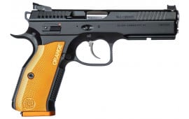CZ-USA 91249 Shadow 2  9mm Luger 4.89" 17+1 Overall Black Finish with Inside Railed Steel Slide, Orange Aluminum Grip & Picatinny Rail