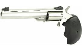 North American Arms Mini Master Revolver 4" Barrel 22LR/22WMR 5rd - Stainless W/ Black Grips - NAA-MMC
