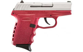 SCCY CPX2TTCR CPX-2 Double 9mm 3.1" 10+1 Crimson Polymer Grip/Frame Grip Stainless Steel