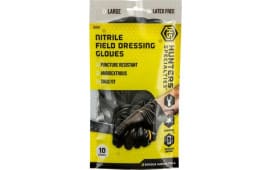 Hunters Specialties 01071 Nitrile Field Dressing Gloves Black Large 10 Per Pkg